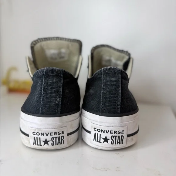 Converse Chuck Taylor All Star Platform Low Top Black White – Women’s Size 7.5 - Picture 3 of 14